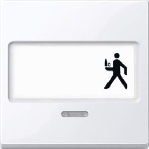 Merten Wippe mit Schriftfeld und Kontrollfenster aktivweiss 434725 – Bild 1