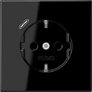 Jung SCHUKO Steckdose 16 A 250 V ~, mit USB-Ladegerät, Berührungsschutz, Serie L LS1520-18CSW – Bild 1