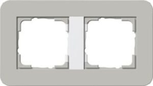 Gira Abdeckrahmen 2-fach E3 Grau/Reinweiss glänzend 0212412 – Bild 1