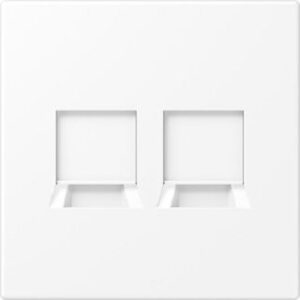 Jung Abdeckung für Modular-Jack-Steckbuc hsen, Serie LS, schneeweiß matt LS1969-2WEWWM – Bild 1