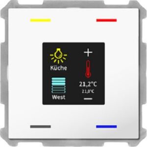 MDT Taster Smart 4-fach Temperatur-/Feuchtsensor studiows glänz. BE-TAS63T4.01 – Bild 1