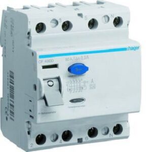 Hager FI-Schutzschalter 80A Typ A 4-polig 300mA 400V CF480D – Bild 1
