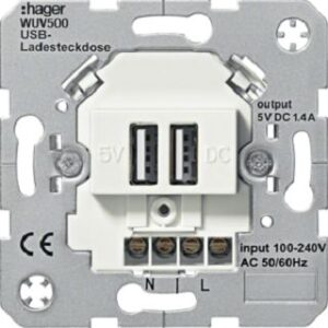 Hager USB Ladesteckdose 230V weiss WUV500 – Bild 1