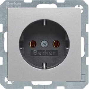 Berker SCHUKO-Steckdose Aluminium lackiert 47436084 – Bild 1