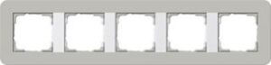 Gira Abdeckrahmen 5-fach E3 Grau/Reinweiss glänzend 0215412 – Bild 1