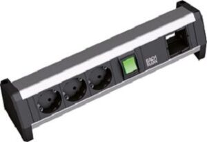 Bachmann Steckdoseneinheit ALU 1xSchalter 3xSchuko 1xABD GST18 902.017 – Bild 1