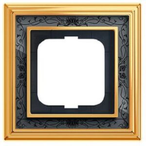 Busch-Jaeger Rahmen 1-fach Messing poliert Dekor anthrazit 1721-833 – Bild 1