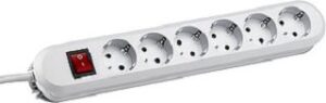 Bachmann Tischsteckdose 6-fach weiss geschraubt l=3,0m mit Schalter 381.251K – Bild 1