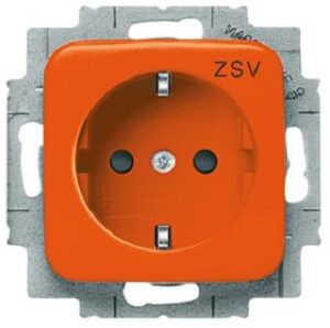 Busch-Jaeger Steckdosen-Einsatz Duro2000 SI orange 16A mit Aufdruck 20EUCKS-14-212-10 – Bild 1