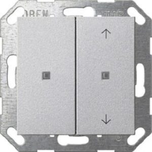 Gira KNX Taster Wippe 2-fach unbedruckt PfeileSystem 55 Aluminium 517526 – Bild 1