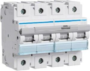 Hager Leitungsschutzschalter D80A 15kA 4-polig 230/400V D-Charakter. HMD480 – Bild 1