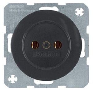 Berker Steckdose schwarz glänzend ohne Schutzkontakt 6167032045 – Bild 1