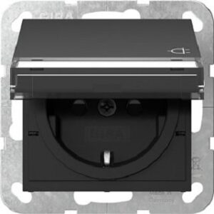 Gira SCHUKO-Steckdose KD BSF + SH System 55 Schwarz matt 4557005 – Bild 1