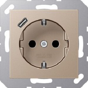 Jung SCHUKO Steckdose 16 A 250 V ~, mit  USB-Ladegerät, Berührungsschutz, Serie A A1520-18CCH – Bild 1