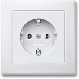 Merten SCHUKO-Steckdose mit voller Abdeckplatte polarweiss MEG2301-1619 – Bild 1