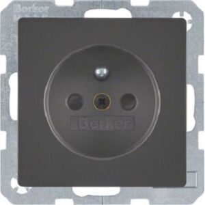 Berker Steckdose anthrazit samt mit Schutzkontaktstift 6768766086 – Bild 1