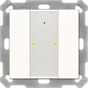 MDT Funk Taster 2-fach KNX RF+ mit Aktor LED reinweiß glänzend RF-TA55A2.01 – Bild 1