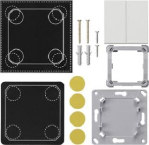 Gira Montageset EnOcean Funk System 55 Reinweiss matt 2-fach Wandsender 823227 – Bild 1