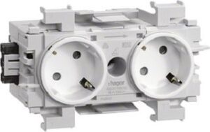 Hager Steckdose 2-f. 45° Wago frontrastend reinweiss GS20119010 – Bild 1