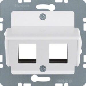 Berker Zentralplatte polarweiß für Krone Modular-Jack 146409 – Bild 1