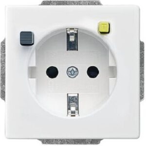 Busch-Jaeger FI-SCHUKOMAT SCHUKO Steckdosen-Einsatz studioweiß 3120EUCB-84 – Bild 1
