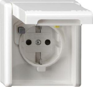 Gira FI-SchutzSteckdose 30mA WG UP Reinweiss SH+Vollpl. 267739 – Bild 1