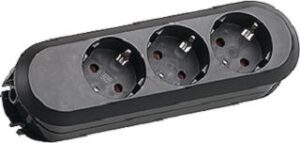 Bachmann Tischsteckdose 3-fach schwarz ohne Zuleitung geschraubt ohne Schalter 385.170 – Bild 1