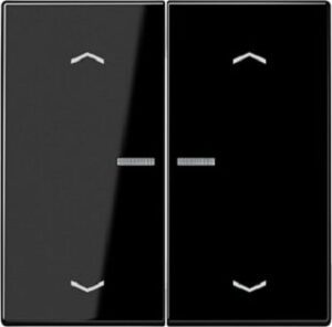 Jung Serienwippe mit Lichtleiter, Symbol Pfeil für KNX Taster, Serie LS, schwarz LS102KO5PSW – Bild 1