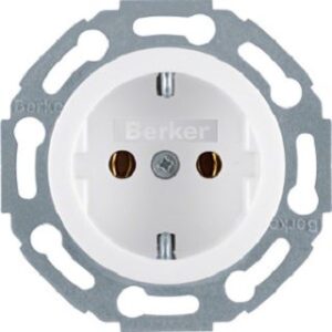 Berker Schuko-Steckdose polarweiß glänzend 1-fach 474520 – Bild 1