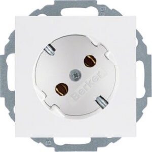 Berker Schuko-Steckdose polarweiß 45° 47271909 – Bild 1