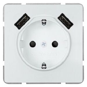 Siemens Schuko 2xUSB Titanweiss 5UB18700TW01 – Bild 1