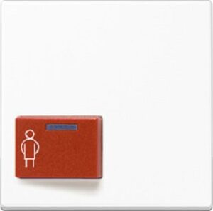 Jung Abdeckung Ackermann 73022 A 2 A500 Ruftaster rot Beruhigl alpinws A022A-1WW – Bild 1