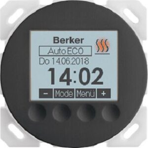 Berker Temperaturregler schwarz glänzend zeitgesteuert 20462045 – Bild 1