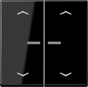 Jung Serienwippe mit Lichtleiter, Pfeile für  KNX Taster, Serie A, schwarz A102KO5PSW – Bild 1