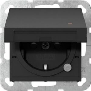 Gira SCHUKO-Steckdose KD Kontroll+SH System 55 Schwarz matt 4552005 – Bild 1