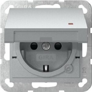 Gira SCHUKO-Steckdose KD Kontroll+SH System 55 Aluminium 455226 – Bild 1