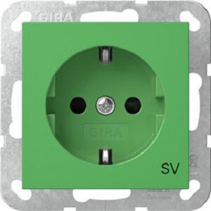 Gira SCHUKO-Steckdose SH SV System 55 Grün 4453107 – Bild 1