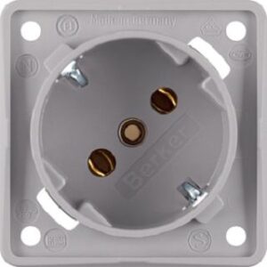Berker SCHUKO-Steckdose 45Grad grau, damasziert 841852526 – Bild 1