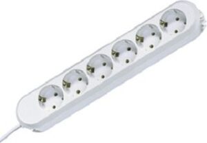 Bachmann Tischsteckdose 6-fach weiss l=1,5m erhöhter Berührungsschutz ohne Schalter 381.247K – Bild 1