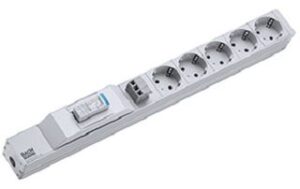 Bachmann Steckdosenleiste 19Z 1HE 6xCEE7/3 1xÜSS Citel Strom 800.2949 – Bild 1