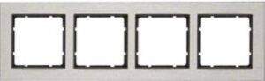 Berker Rahmen Edelstahl/anthrazit 4-fach waagerecht 10243606 – Bild 1