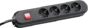 Bachmann Tischsteckdose 4-fach schwarz l=1,5m geschraubt mit Schalter 381.130K – Bild 1