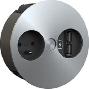 Bachmann TWIST 1xUTE 1xUSB Charger Edelstahl 931.032 – Bild 1