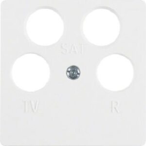 Berker Zentralplatte polarweiß für 4-Loch Antennendose 148409 – Bild 1