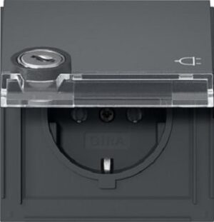 Gira SCHUKO-Steckdose KD Gira TX_44 Anthrazit +BSF Schloss gleich 456967 – Bild 1