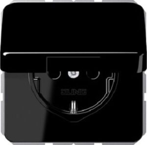 Jung SCHUKO Steckdose, 16 A 250 V ~, ohn e Krallen, Berührungsschutz, Klappdeckel CD1520BFKIKLSW – Bild 1