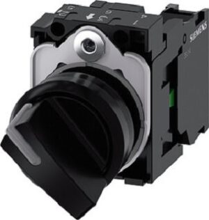 Siemens Knebelschalter beleuchtbar,22mm, sw 3SU1100-2BF10-1BA0 – Bild 1