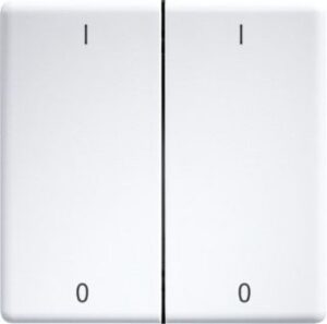 Eltako Doppelwippe lasergraviert für Funk taster 55x55mm rws mit Gravur I/O DW-FT55-RW+IO – Bild 1