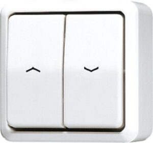 Jung Jalousie-Wippschalter AP600 Taster 1pol.alpinweiss 639VAWW – Bild 1