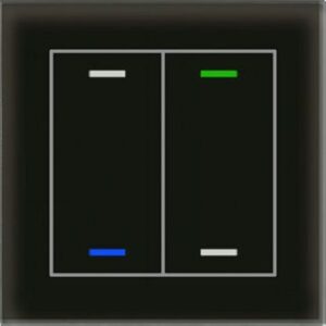 MDT KNX Glastaster II Light 2-fach, RGBW, Temperatursensor, Schwarz, Neutral BE-GTL2TS.01S – Bild 1
